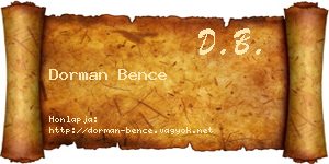 Dorman Bence névjegykártya